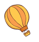 Decorative hot air balloon icon