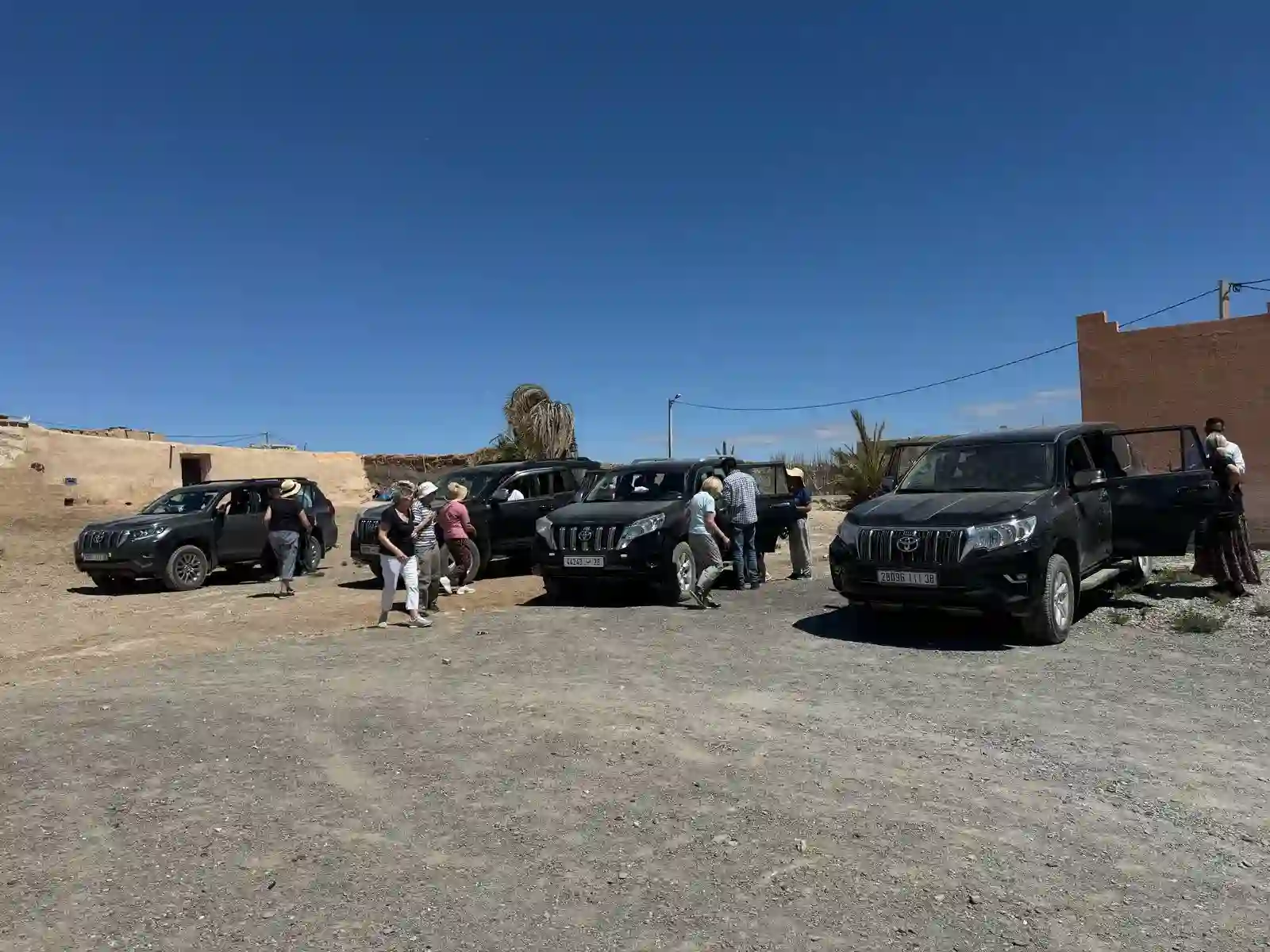 Group of happy tourists on a Morocco Quest tour enjoying the scenery
