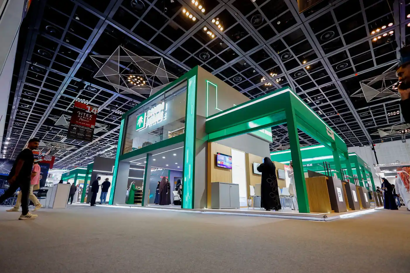 Sponsor and exhibitor booths on the congress floor managed by Morocco Quest in Morocco